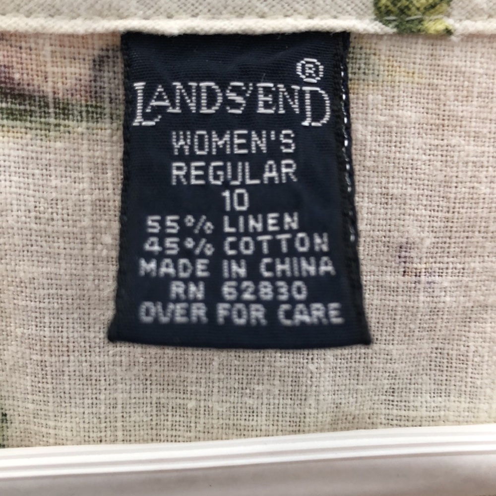 Lands' End White Maxi Dress with Floral Animal Print - Picture 3 of 6